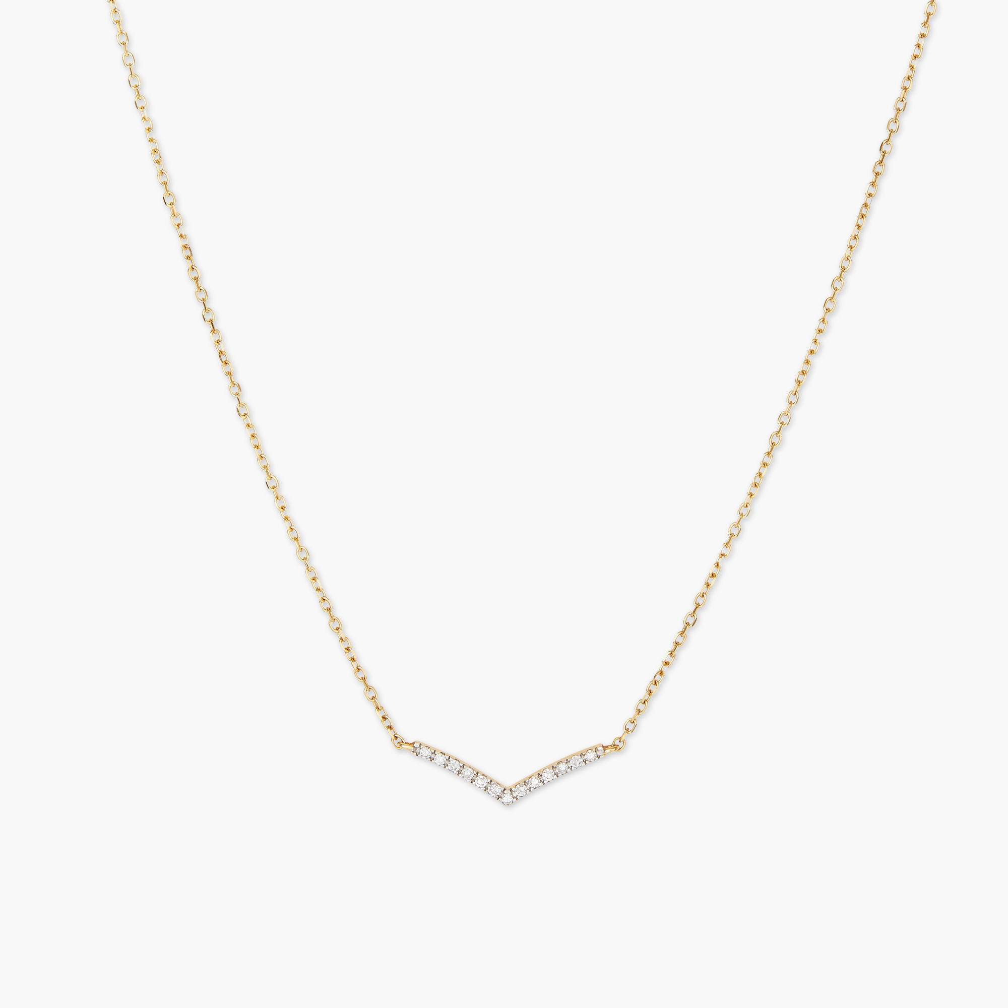 PavÃ© Diamond Wishbone Necklace