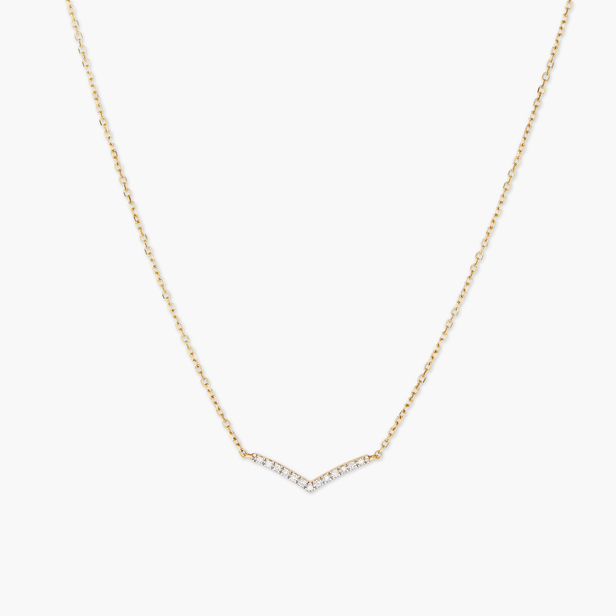 PavÃ© Diamond Wishbone Necklace