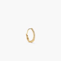 Single PavÃ© Diamond Huggie Hoop