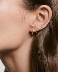 PavÃ© Lab Grown Sapphire Huggie Hoops
