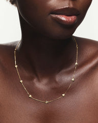 Puffy Heart Station Necklace