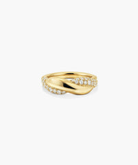 DÃ´me Brioche PavÃ© Lab Grown Sapphire Ring