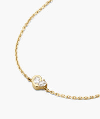 Two of Hearts Bracelet featuring a fine gold chain with two clear, pear-shaped gemstones in bezel setting, ideal for everyday wear with romantic flair.
