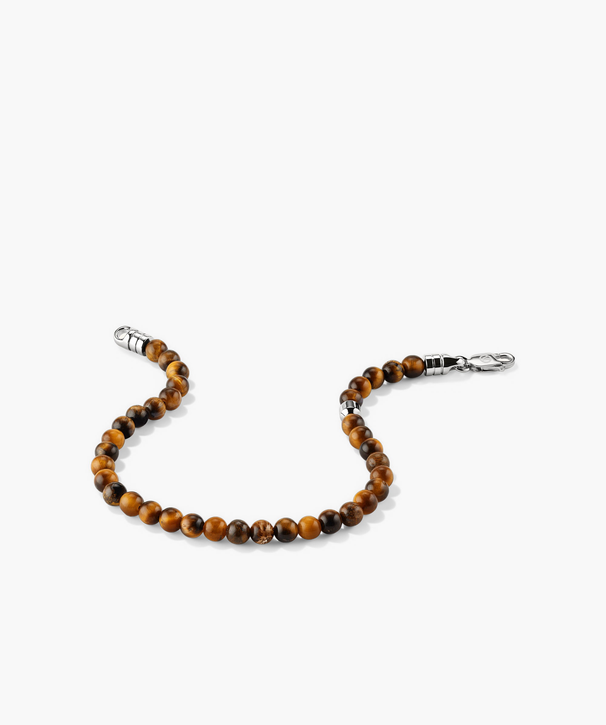 4mm Gemstone Beaded Bracelet featuring round brown beads and a sterling silver swivel clasp, adding texture and shape to your everyday look.