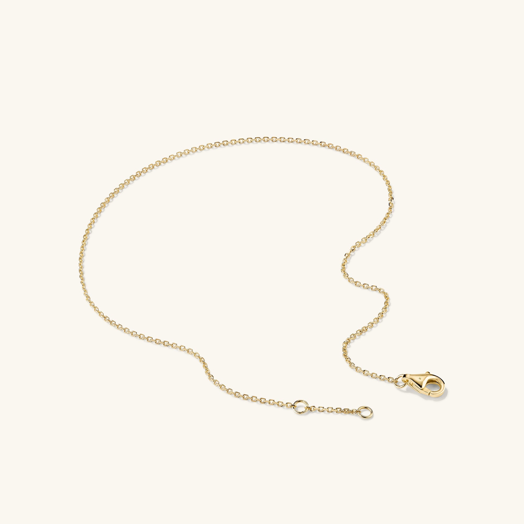 Gold Chain Anklet with a clasp, handcrafted in 14k solid gold, displayed on a white background.