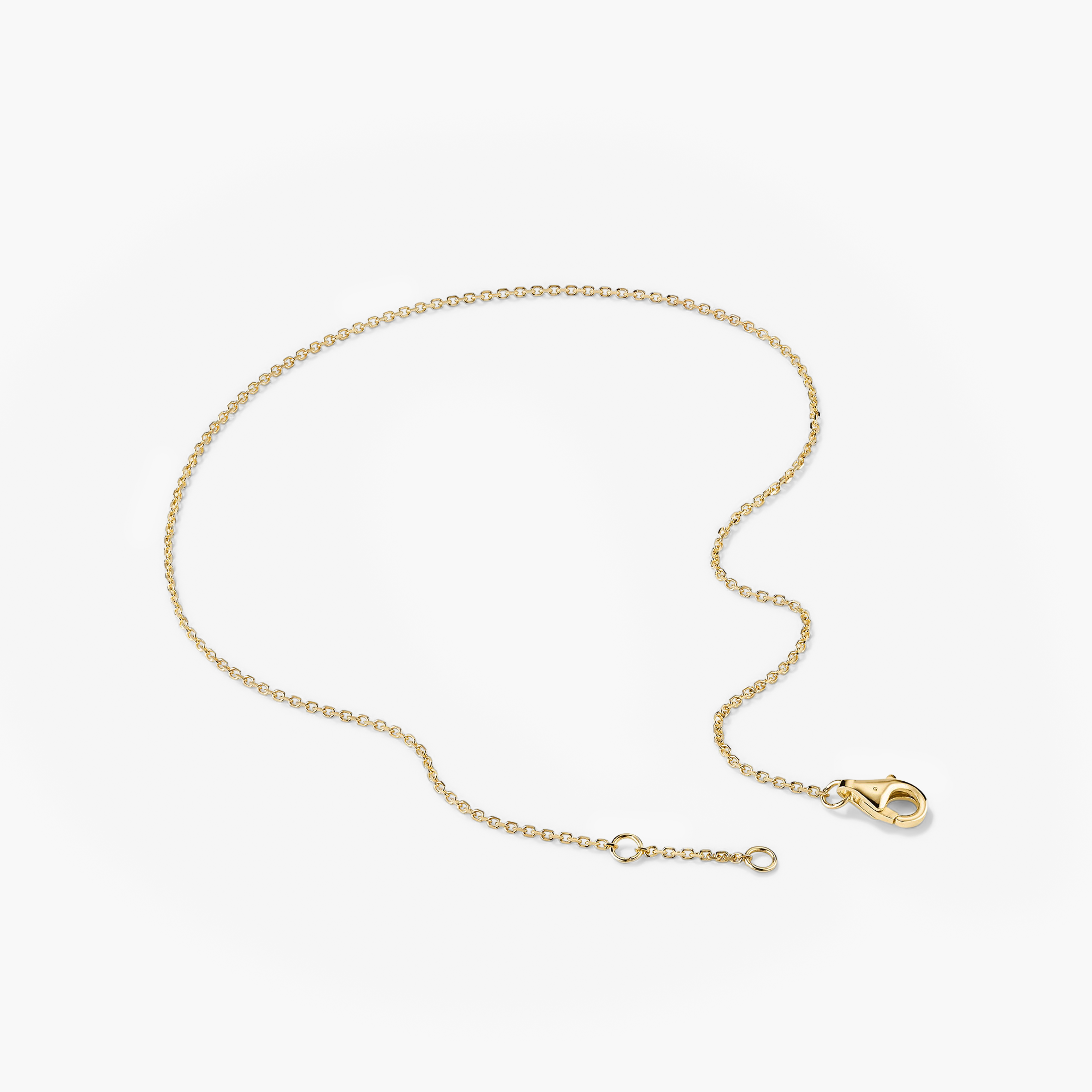 Gold Chain Anklet with a clasp, handcrafted in 14k solid gold, displayed on a white background.