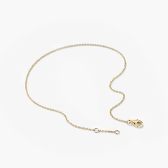 Gold Chain Anklet with a clasp, handcrafted in 14k solid gold, displayed on a white background.