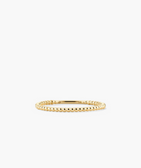 Beaded Ring: Handcrafted 14k white gold ring with a single bead, 1.3 mm thick, suitable for all activities.