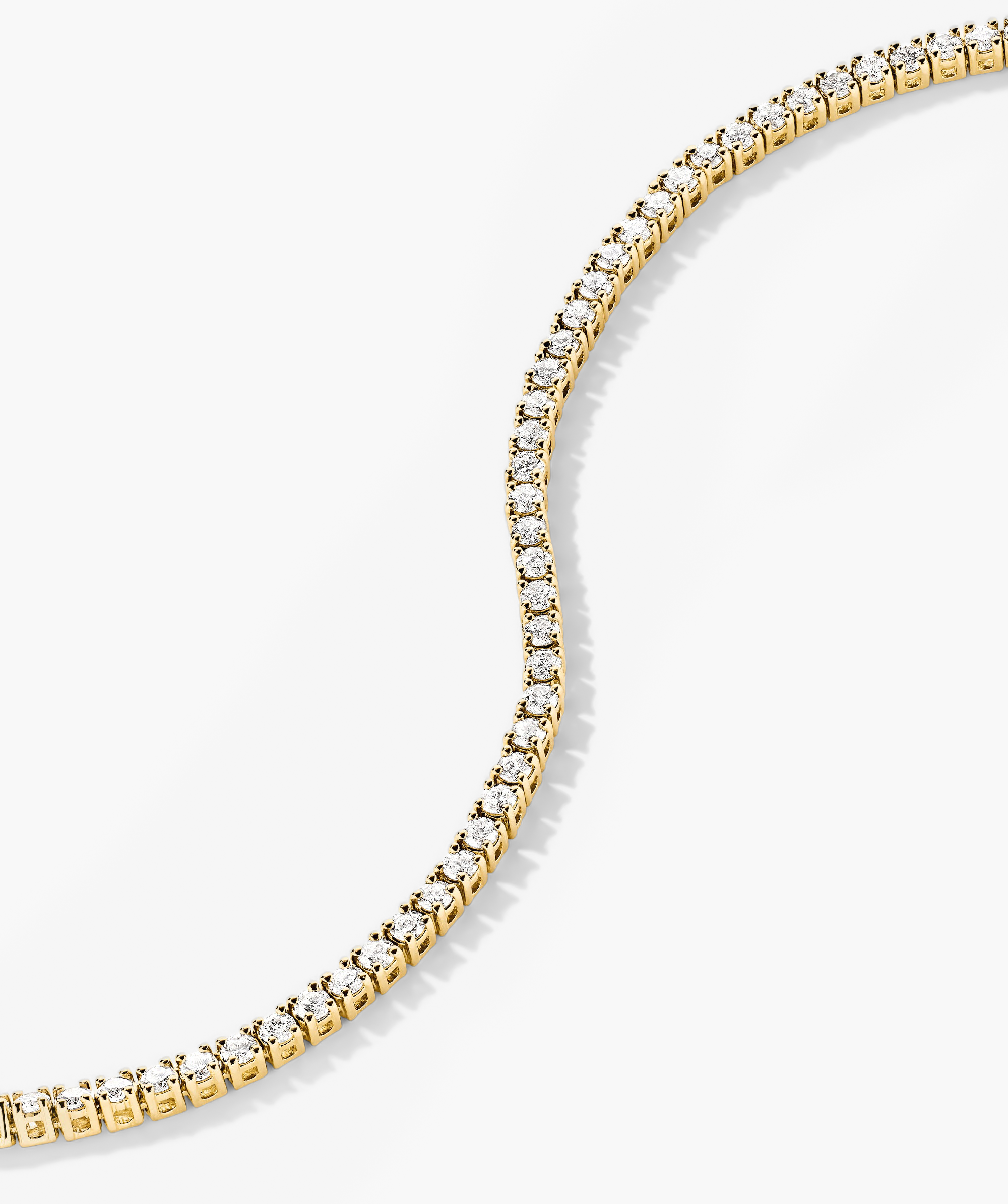 Diamond Tennis Necklace 1.8mm: A handcrafted 14k gold chain adorned with sparkling, responsibly sourced diamonds, designed with secure safety clasp for an elegant, timeless appeal.