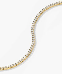 Diamond Tennis Necklace 1.8mm: A handcrafted 14k gold chain adorned with sparkling, responsibly sourced diamonds, designed with secure safety clasp for an elegant, timeless appeal.