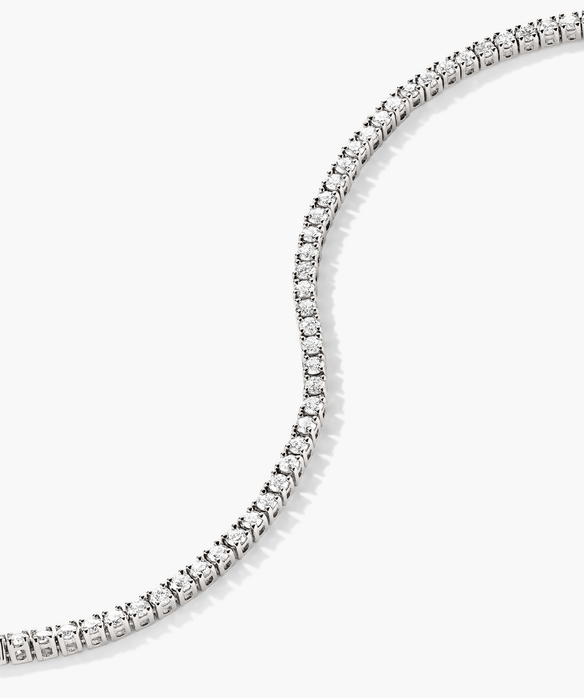 Diamond Tennis Necklace 1.8mm: Close-up of a handcrafted 14k gold bracelet with sparkling, responsibly sourced diamonds, showcasing intricate clasp mechanism for secure fastening.
