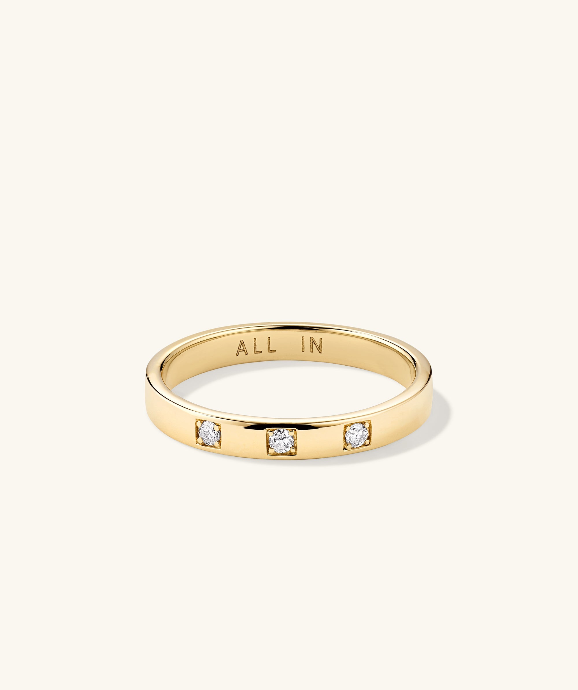Gold ring with diamonds, titled Diamonds Band, handcrafted in 14k solid gold. This elegant piece features a delicate arrangement of sparkling diamonds.