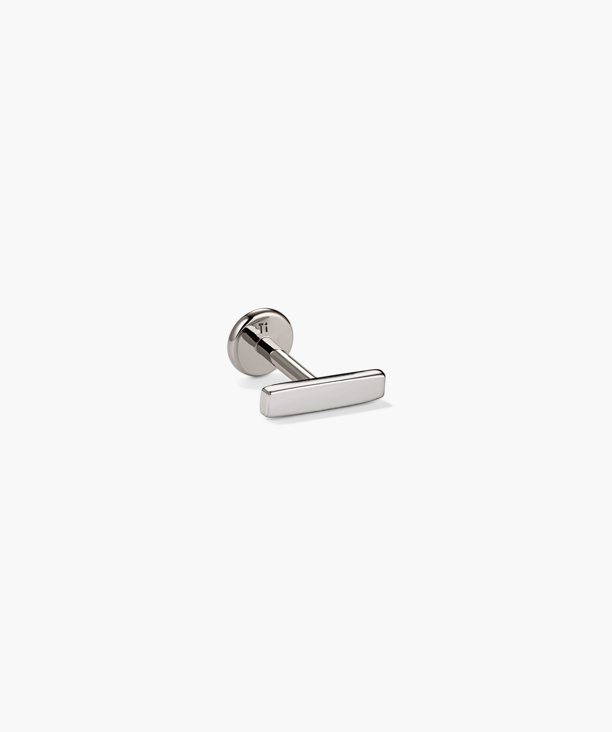 Silver Piercing Studio - Bar Flat Back Stud with a round base, showcasing a minimalist design ideal for stacking with other classic earrings.