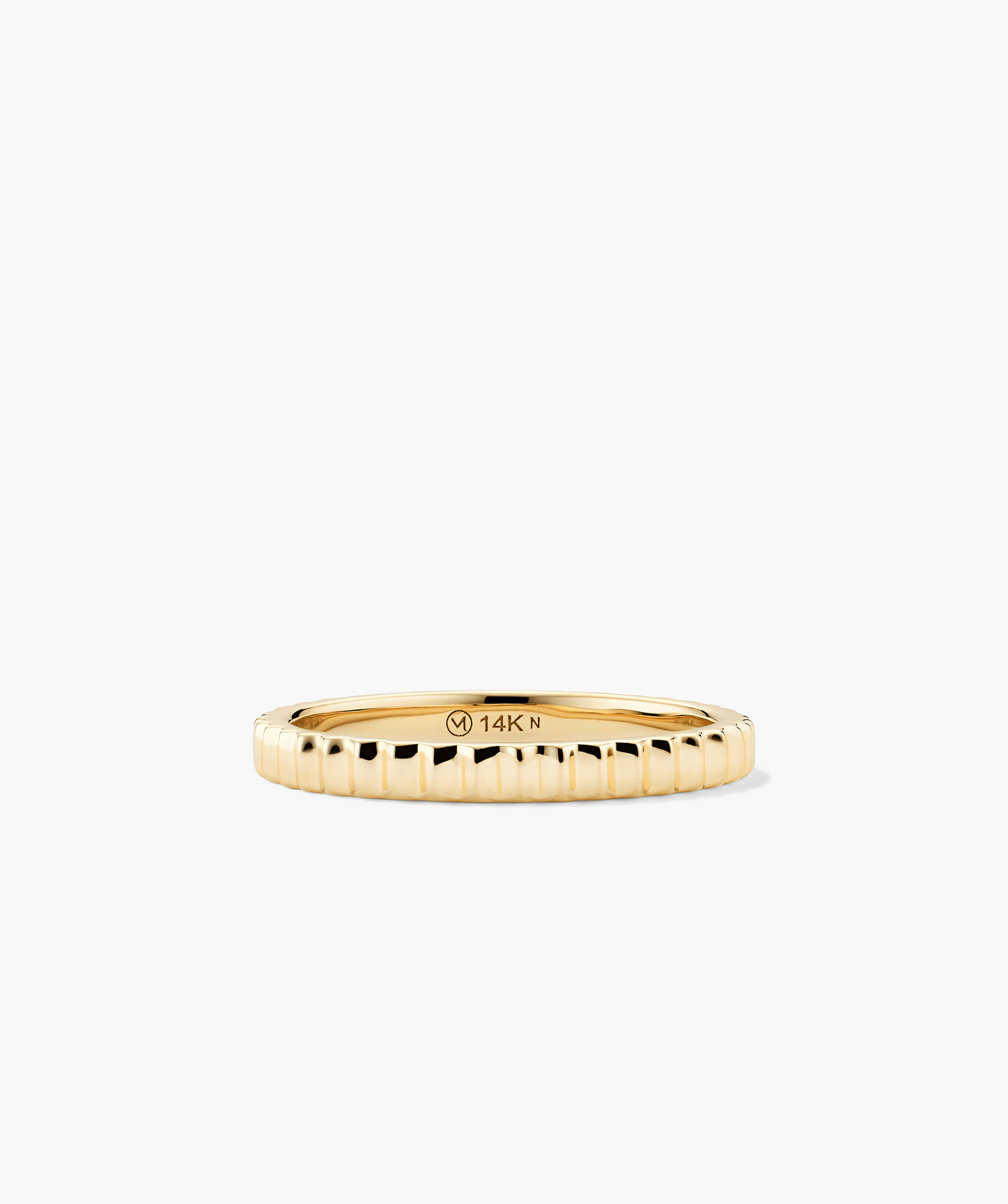 Gold Eternity Line Band with beaded design, handcrafted in 14k gold.