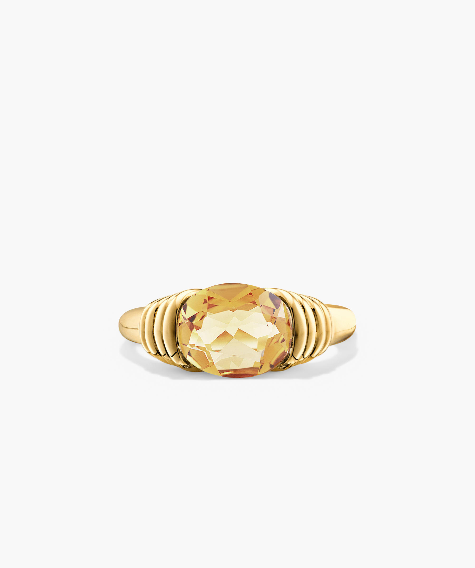 Heirloom Ring: Close-up of an intricately designed ring with a prominent yellow gem, symbolizing timeless elegance and destined for heirloom status.