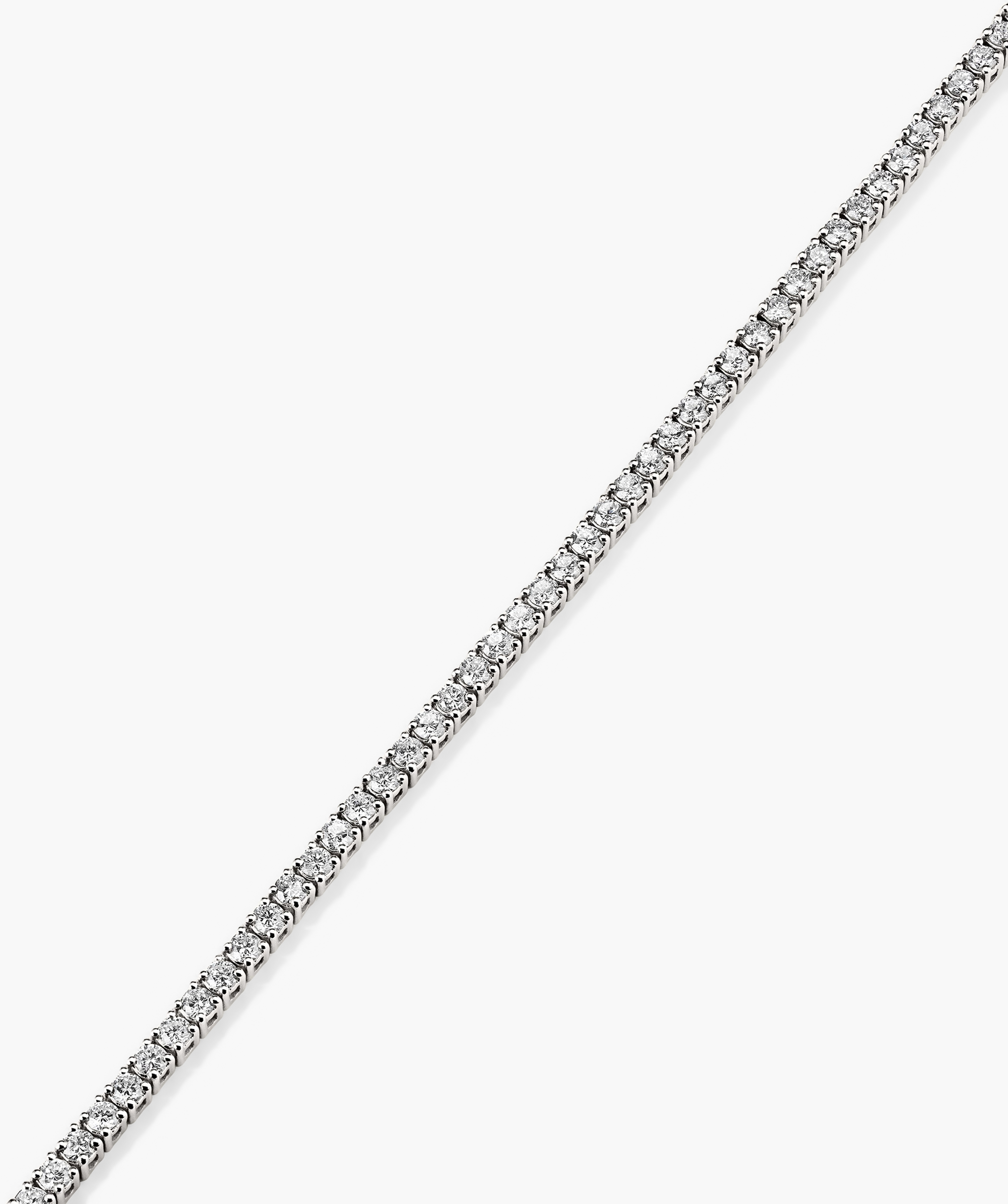 Lab Grown Diamond Tennis Bracelet 1.8mm, featuring a silver design with sparkling lab-grown diamonds, secured with a clasp and safety arms.