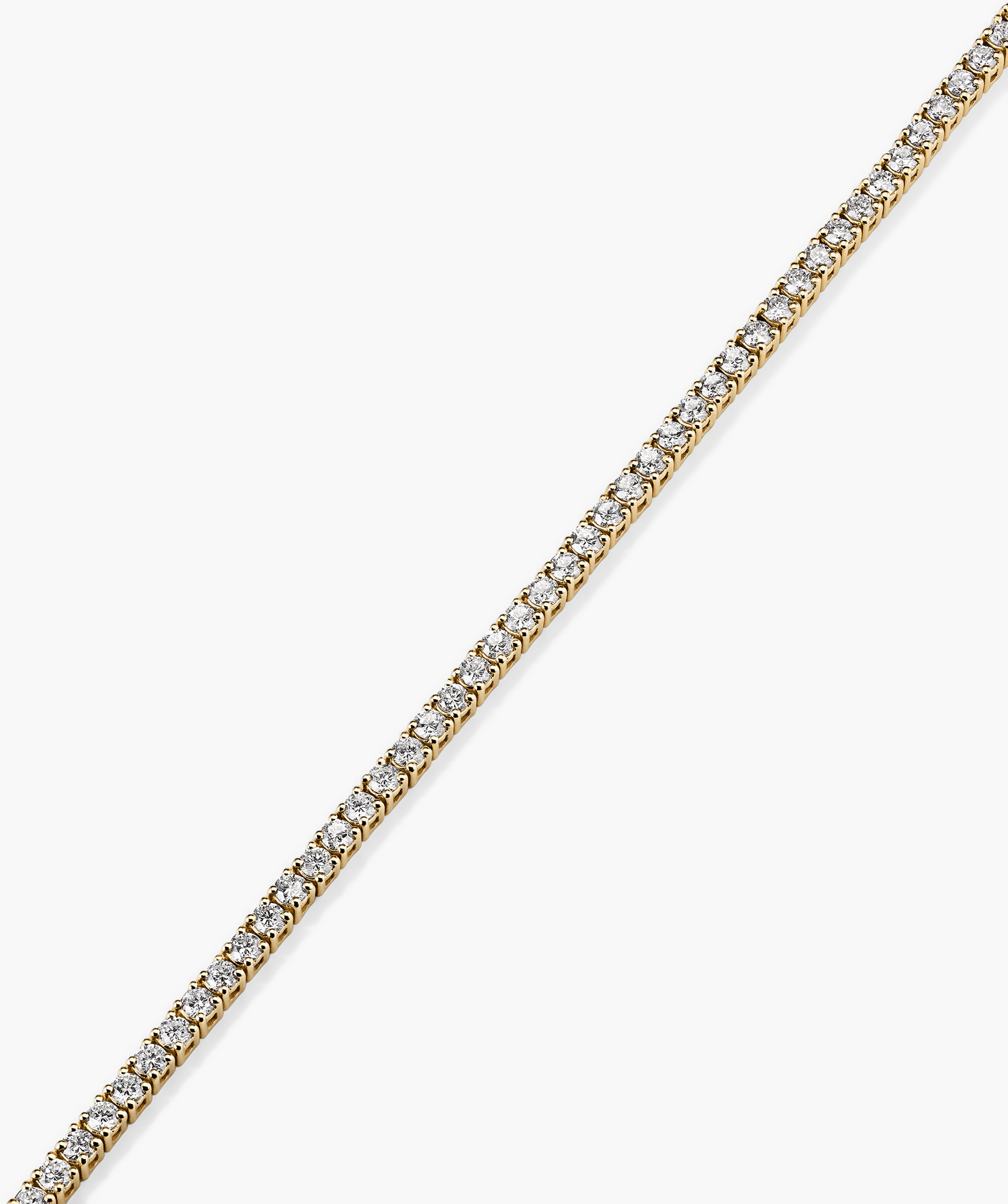 Lab Grown Diamond Tennis Bracelet 1.8mm in 14k gold, featuring lab grown diamonds, with secure clasp mechanism including safety arms and a vertical release button.