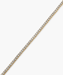 Lab Grown Diamond Tennis Bracelet 1.8mm in 14k gold, featuring lab grown diamonds, with secure clasp mechanism including safety arms and a vertical release button.