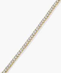 Lab Grown Diamond Tennis Bracelet 2.5mm, featuring a 14k gold band adorned with sparkling lab-grown diamonds, showcasing fine craftsmanship and ethical production.
