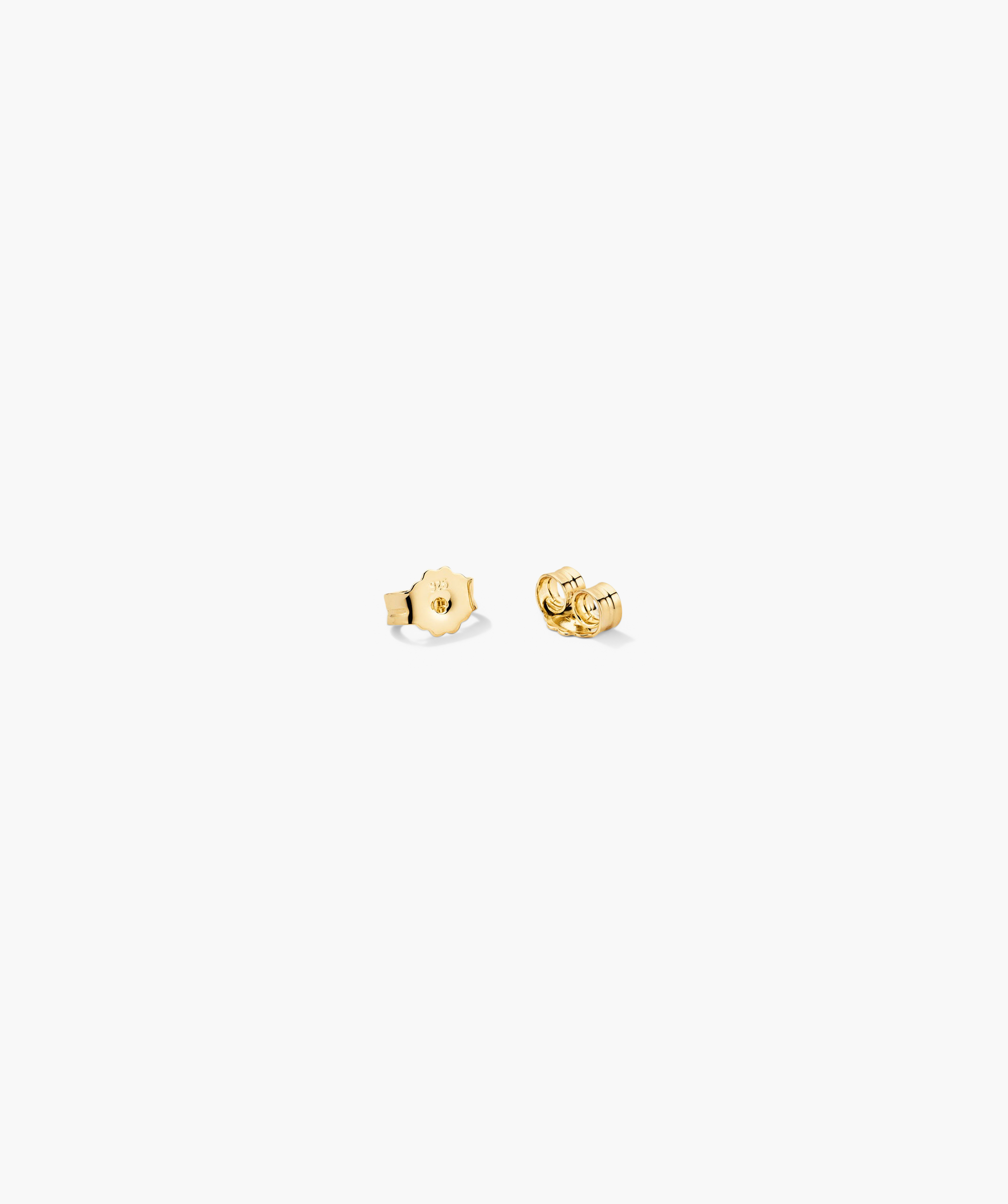 Pearl Oversized Studs featuring handcrafted 18k gold vermeil earring backings, including a scalloped butterfly clutch and a cylindrical screw-back style, secure freshwater pearl studs.