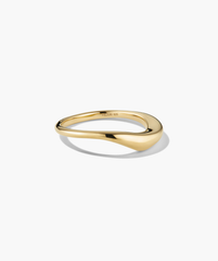 Organic DÃ´me Nesting Ring Set featuring a gold ring with a curved design, perfect for stacking and enhancing your jewelry collection.