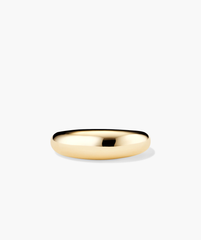 Thin DÃ´me Ring in 14k solid gold displayed on a white background, showcasing its classic bold design and ultra-light craftsmanship for everyday wear.