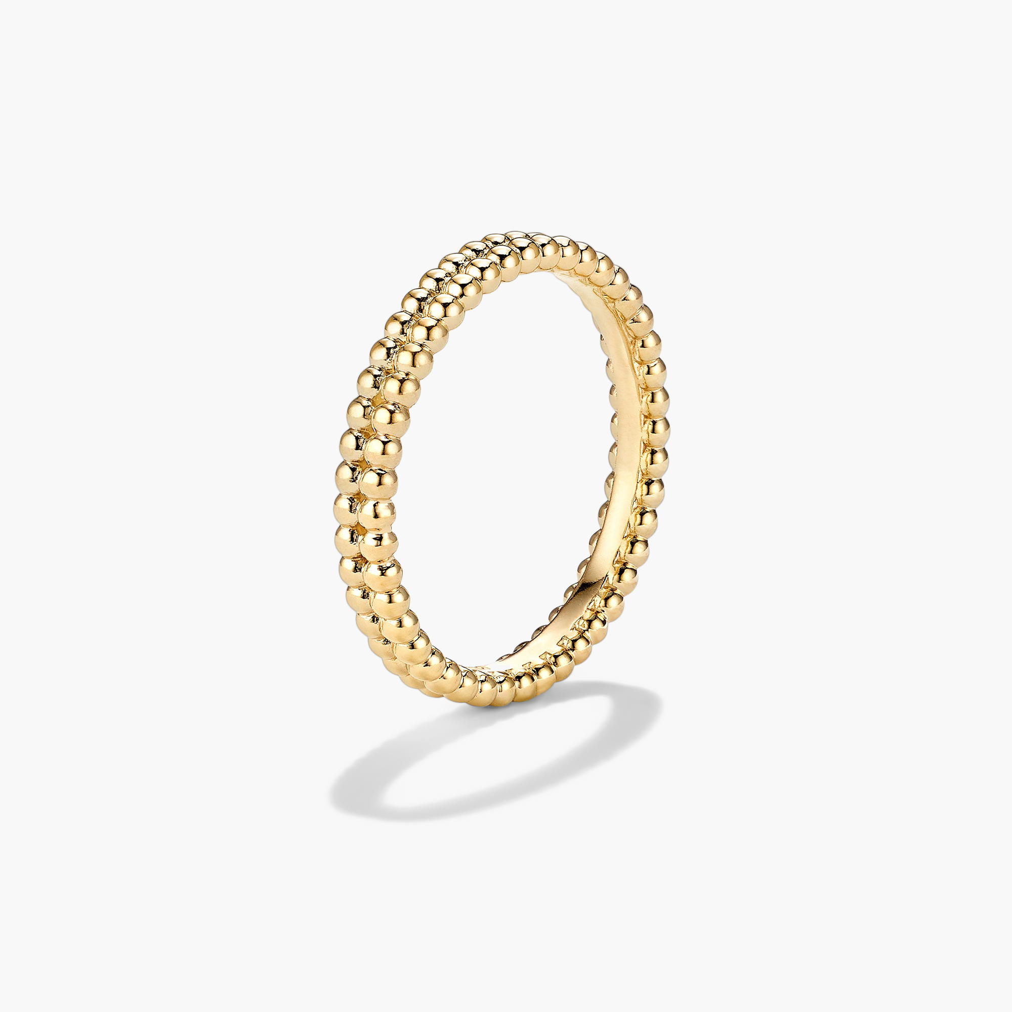 Duo Beaded Stacker Ring: An 18k gold vermeil ring featuring a double row of beads, perfect for stacking and adding texture to any jewelry collection.