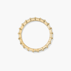 Baguette Diamond Eternity Band: A 14k solid gold ring adorned with Kimberley Process-certified baguette diamonds, showcasing timeless elegance and intricate craftsmanship.