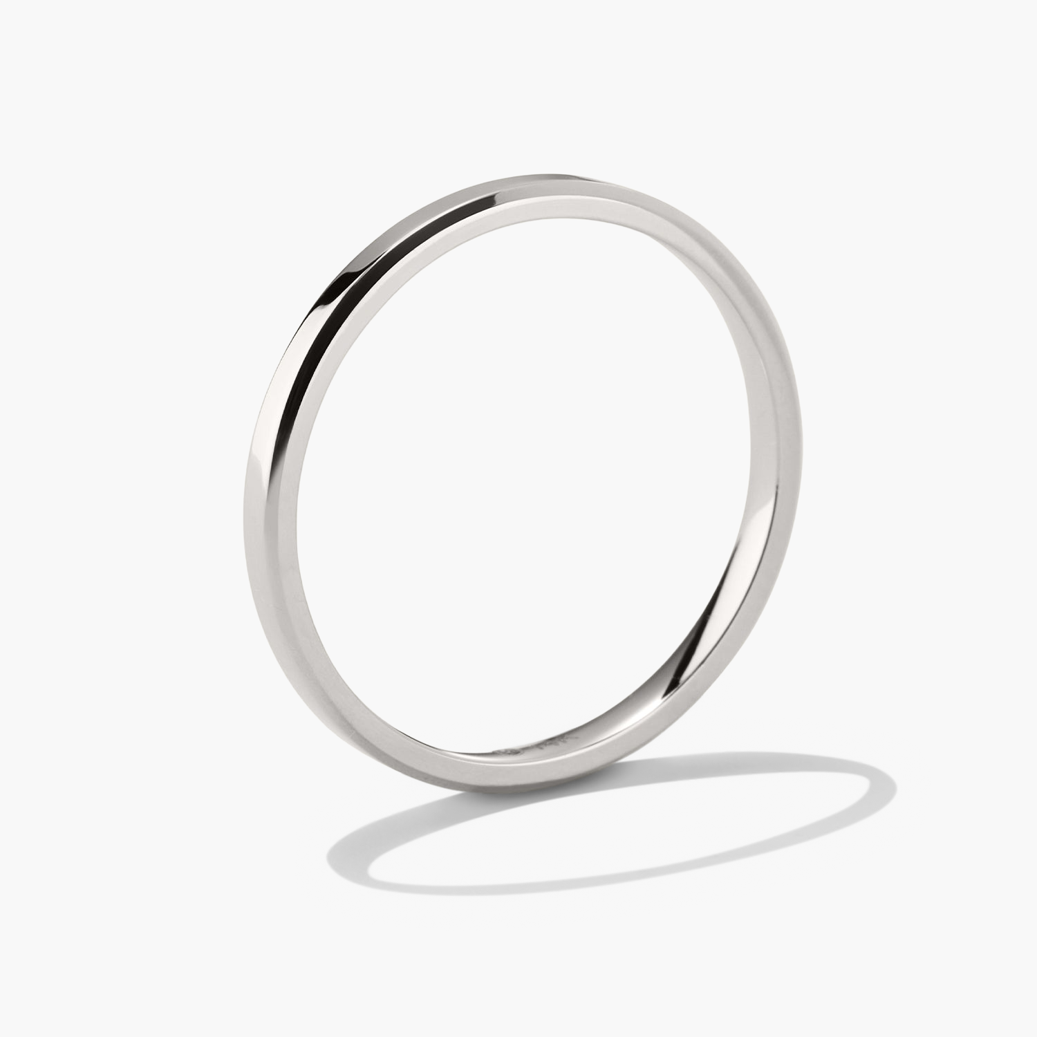 2mm Smooth Band: A handcrafted silver ring with streamlined edges, symbolizing an unbreakable bond. Made from recycled 14k solid gold, lightweight and durable.