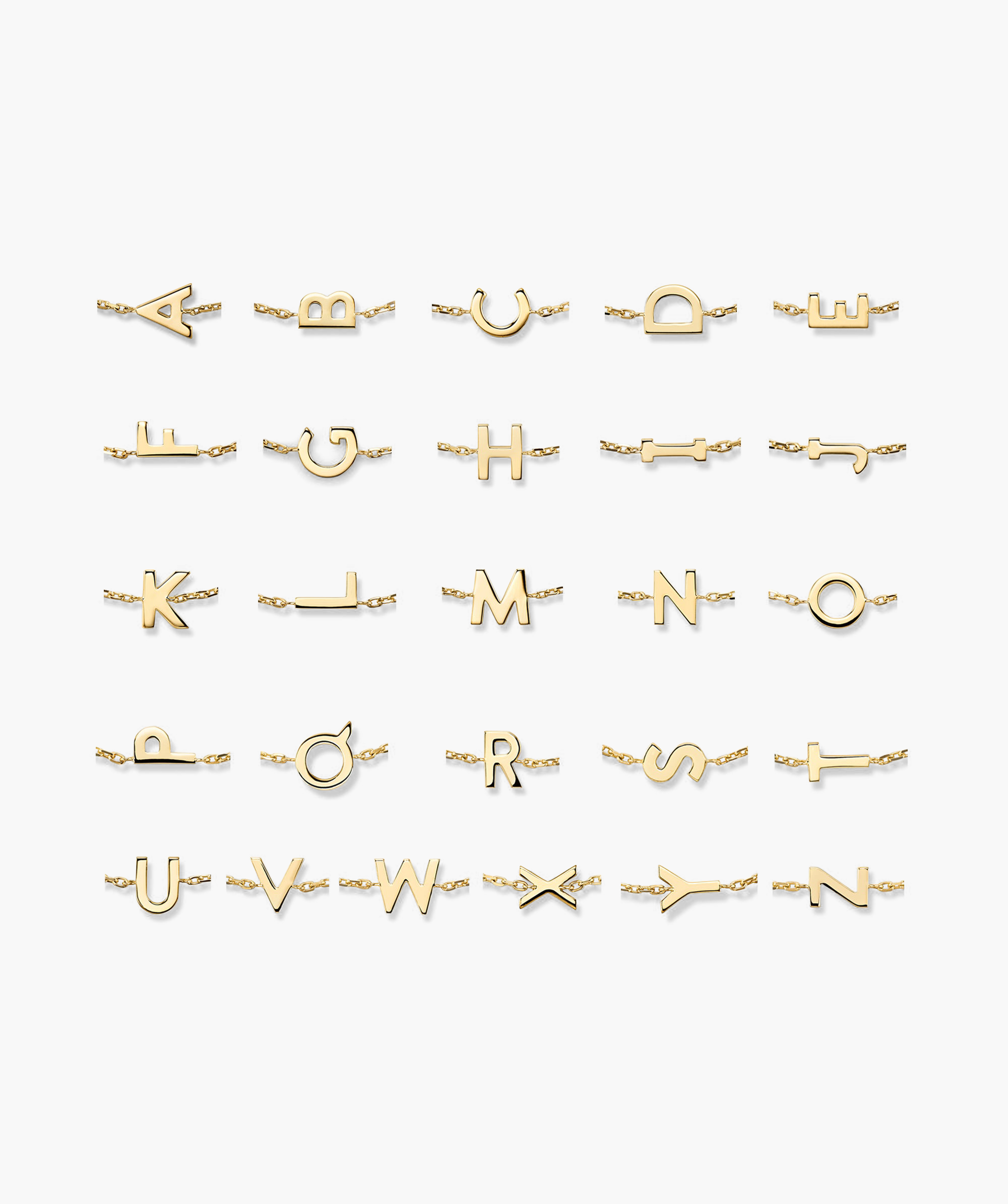 Gold Letter Bracelet: Handcrafted in 14k solid gold, featuring a delicate chain with an initial pendant, perfect for enhancing any wrist stack.