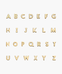 Gold Letter Stud earring in 14k solid gold, featuring a gold initial, perfect for enhancing any ear stack with a personalized touch.