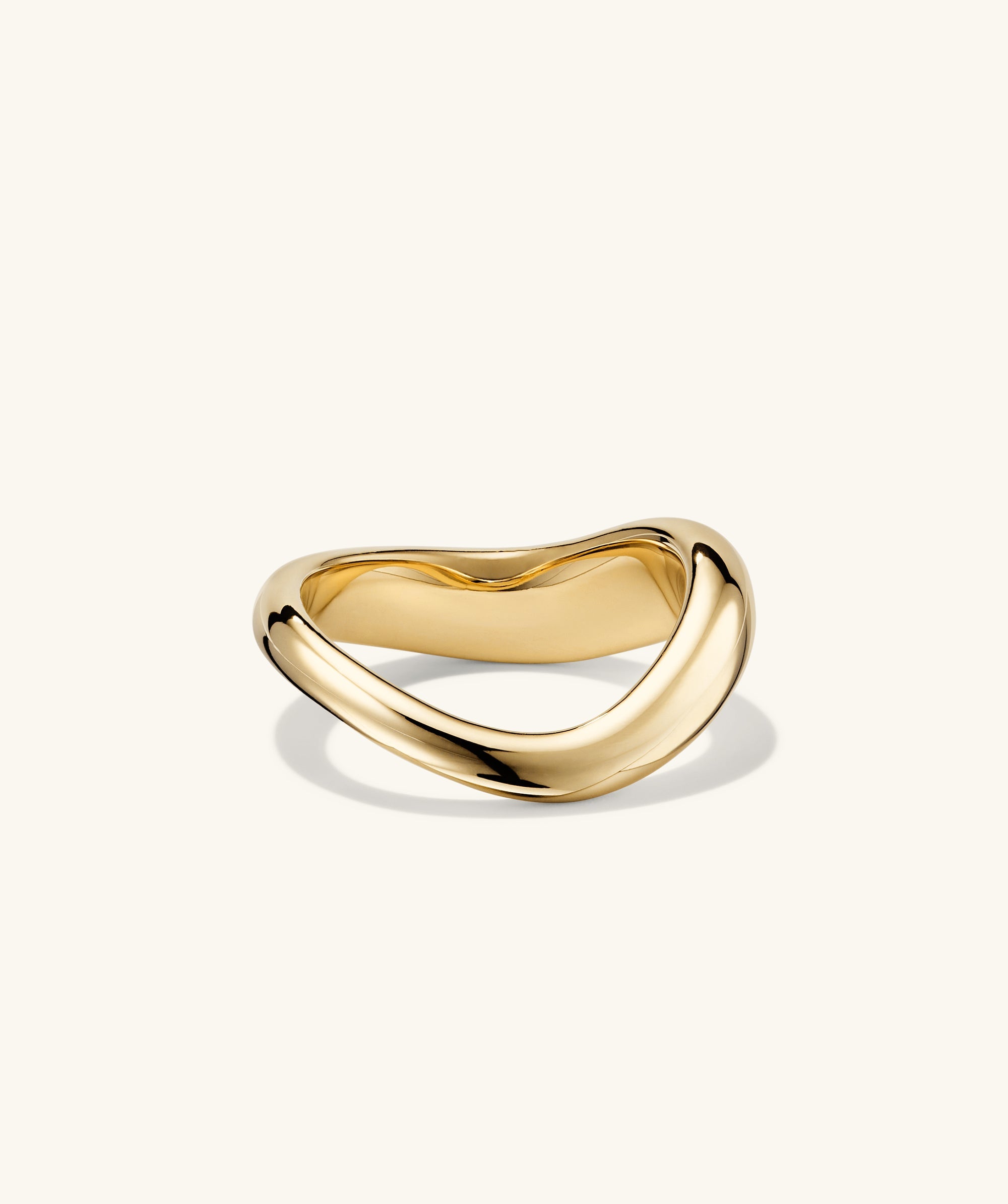 DÃ´me Figure Ring with a distinctive curved design, reflecting unique angles and inspired by slow, intentional movement.