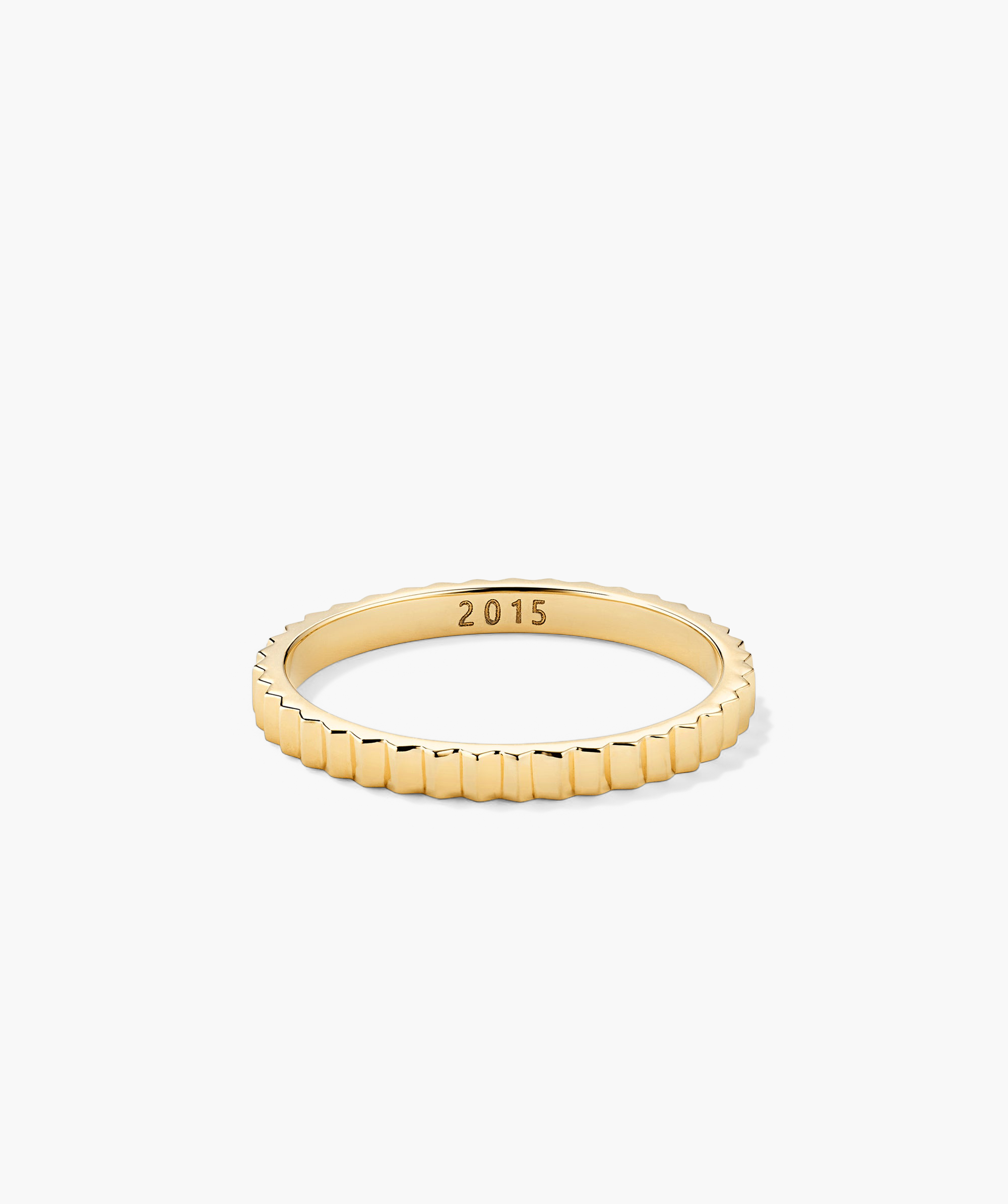 Eternity Line Band: Handcrafted 14k gold ring with a number engraved, showcasing intricate design and elegance, perfect as a timeless fashion accessory.
