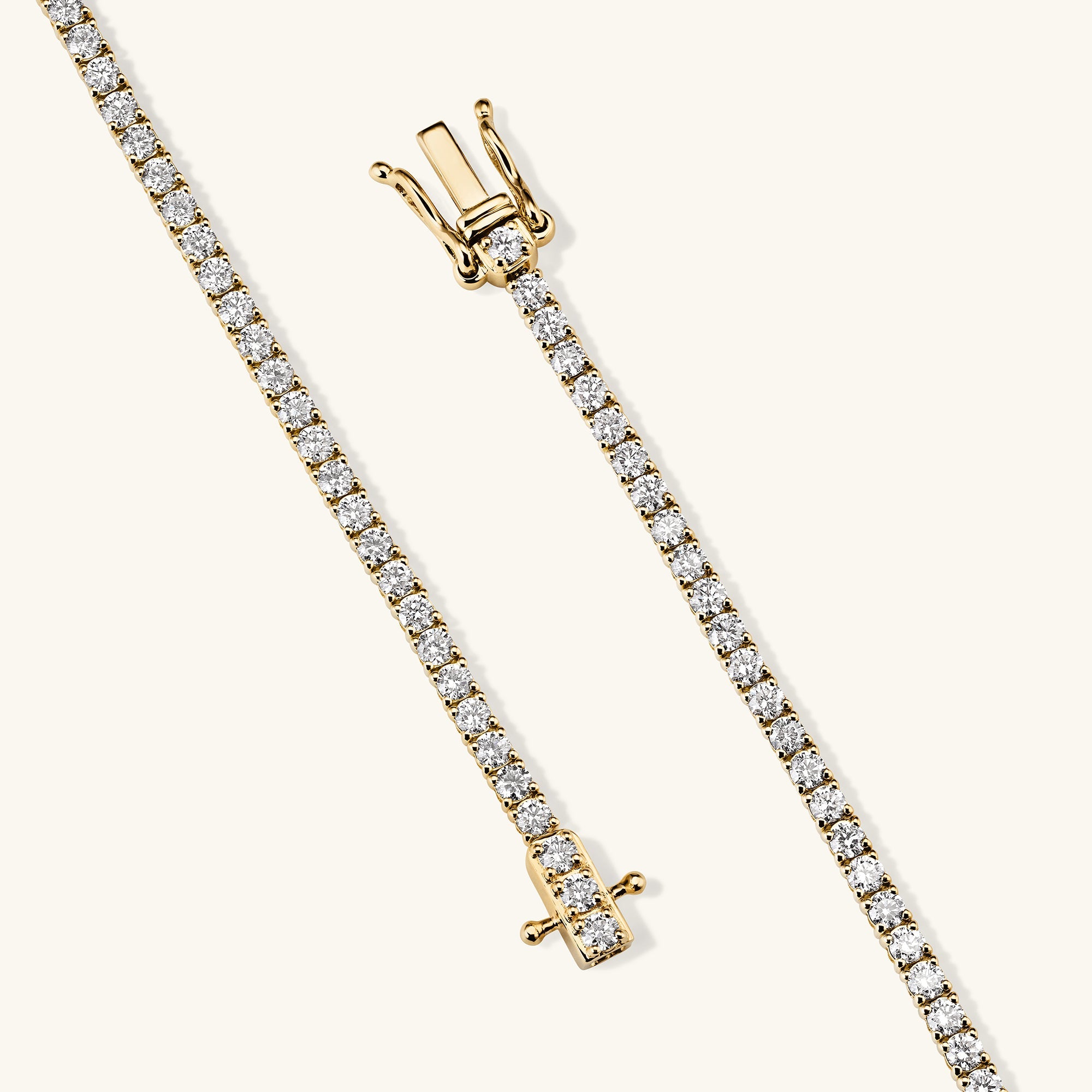 Lab Grown Diamond Tennis Bracelet 1.8mm in 14k gold, featuring a secure clasp and set with lab grown diamonds.