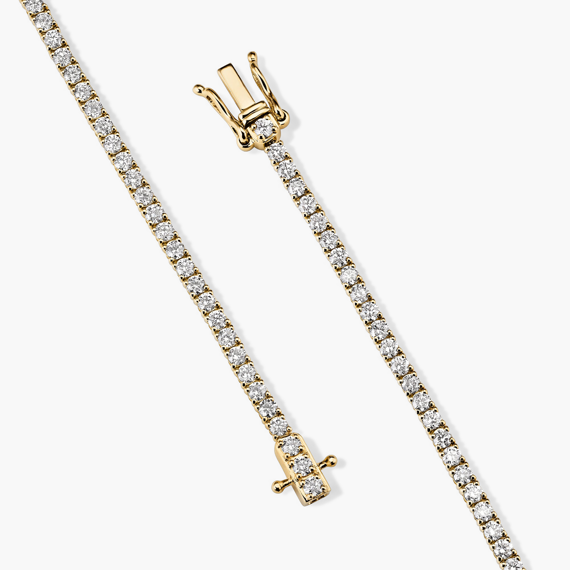 Lab Grown Diamond Tennis Bracelet 1.8mm in 14k gold, featuring a secure clasp and set with lab grown diamonds.