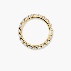 3mm Bold Diamond Eternity Band in 14k gold, featuring 22 round brilliant cut diamonds hand-set in open prongs for enhanced sparkle.