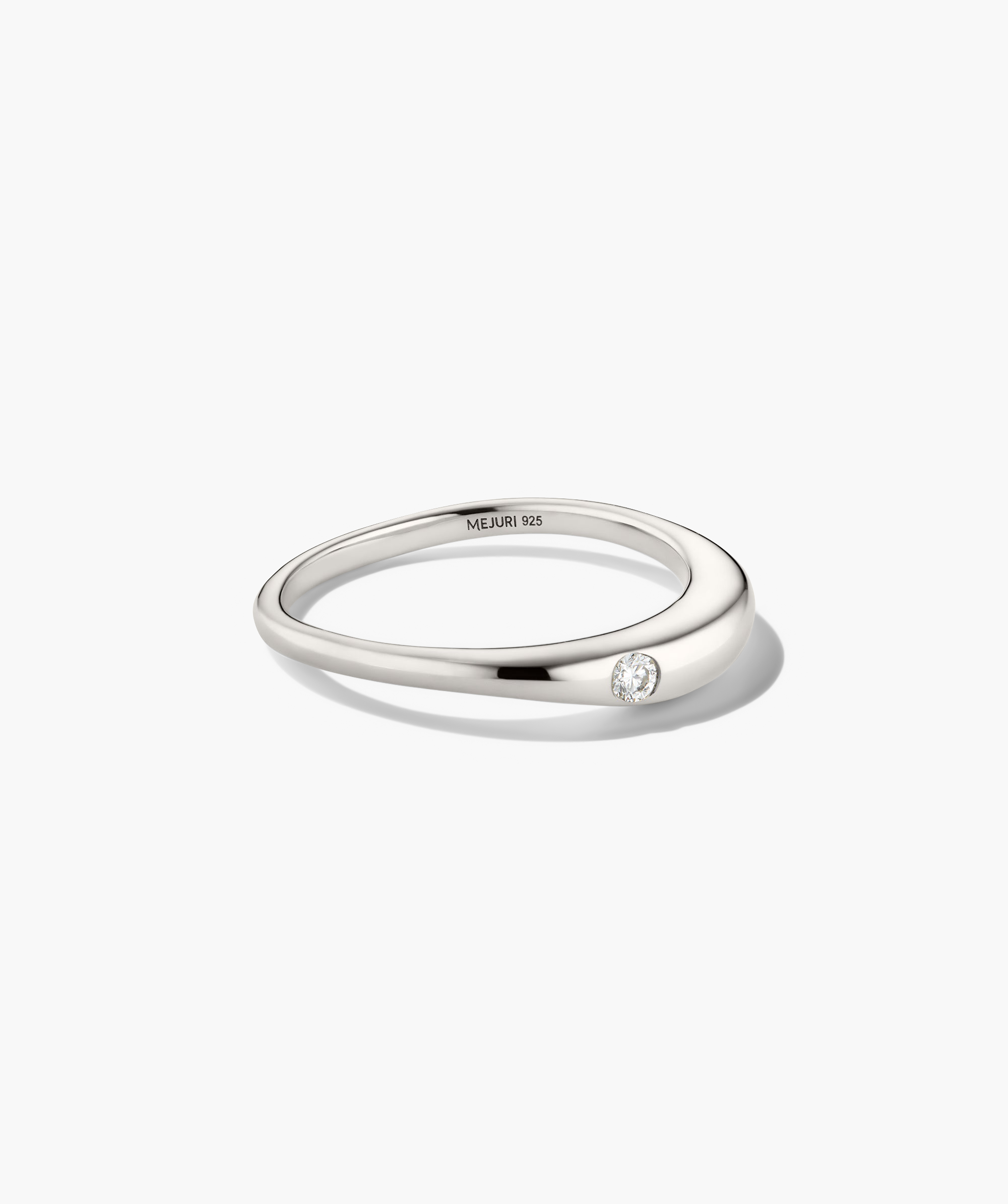 Organic DÃ´me Nesting Ring Set featuring a silver ring with a prominent diamond, designed to nest together as part of the elegant DÃ´me collection.