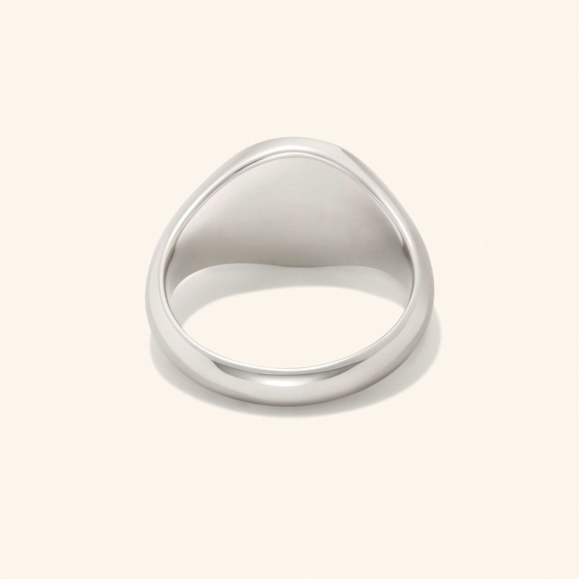 Bold Round Signet Ring in sterling silver, featuring a rounded center, perfect for custom engraving.