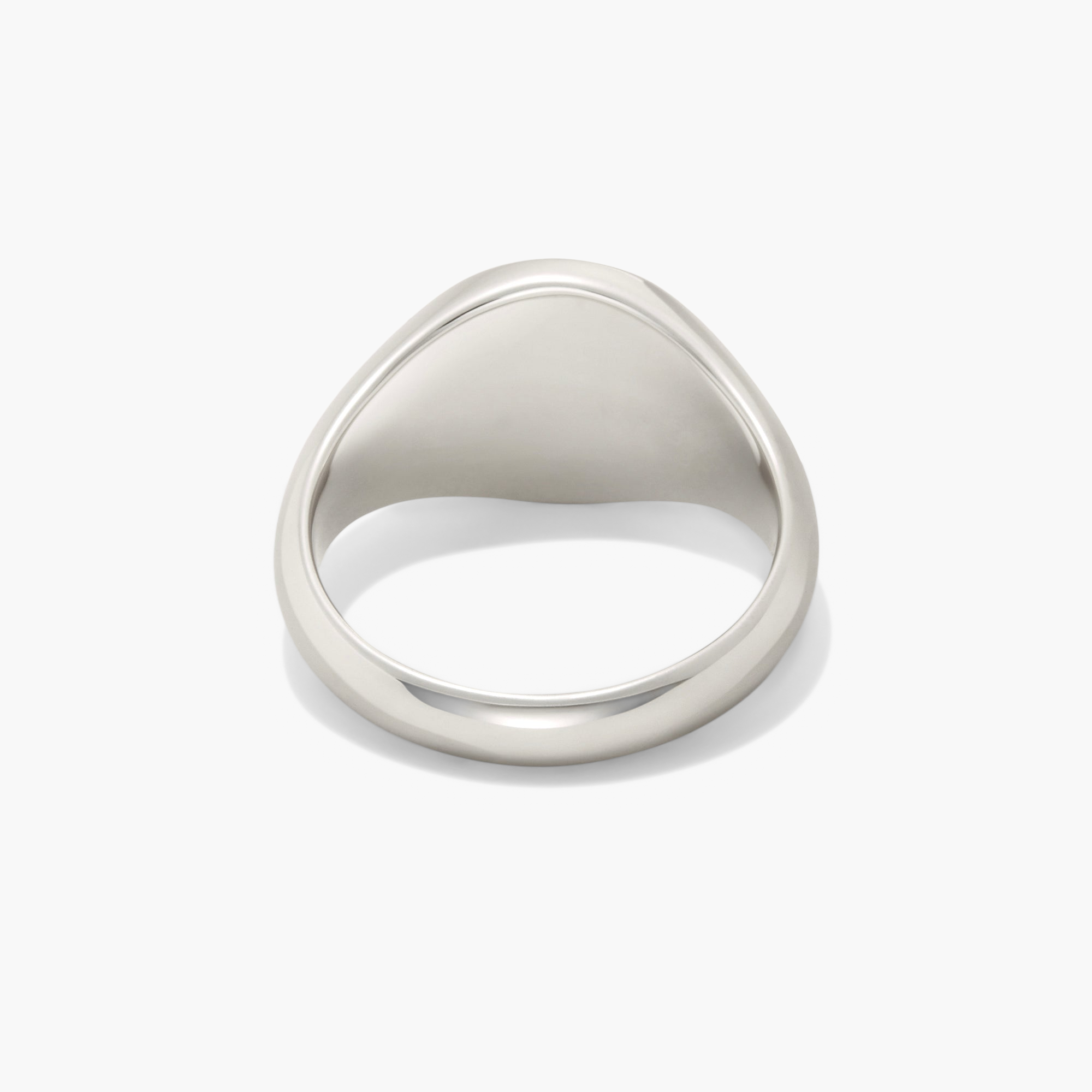 Bold Round Signet Ring in sterling silver, featuring a rounded center, perfect for custom engraving.