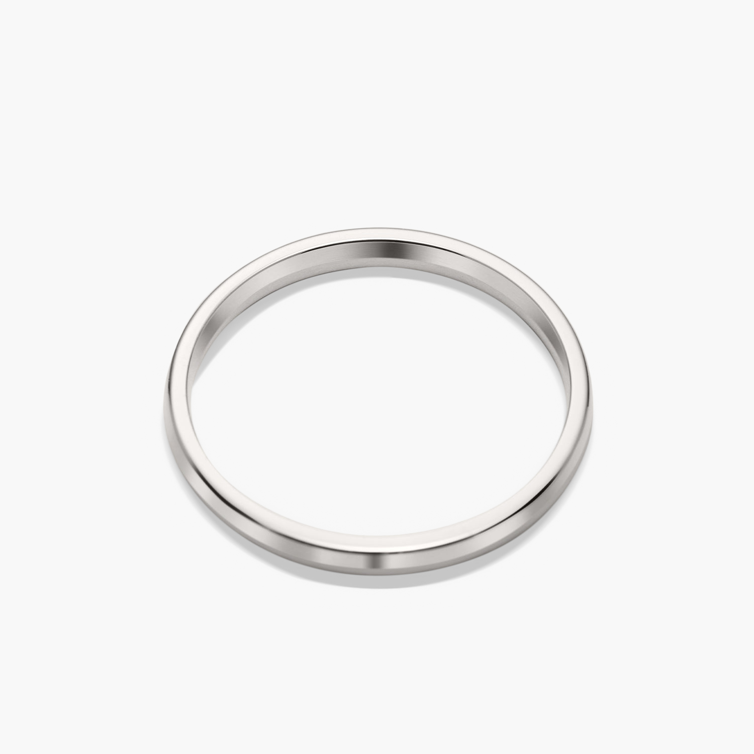 2mm Curve Band: A sleek silver ring, lightweight and durable, perfect for marking significant moments.