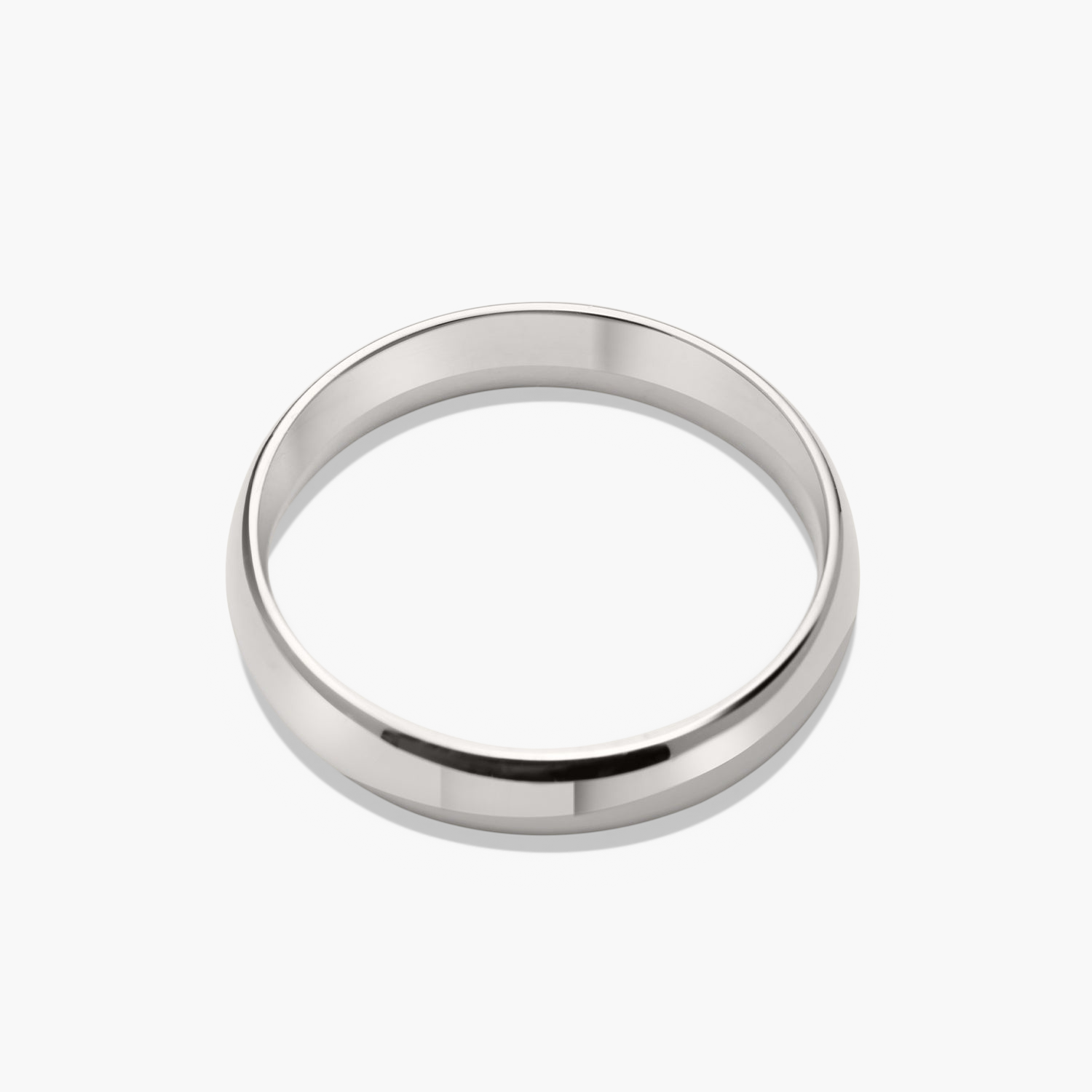 4mm Curve Band: A sleek silver ring designed for durability and comfort, perfect for marking significant life moments.