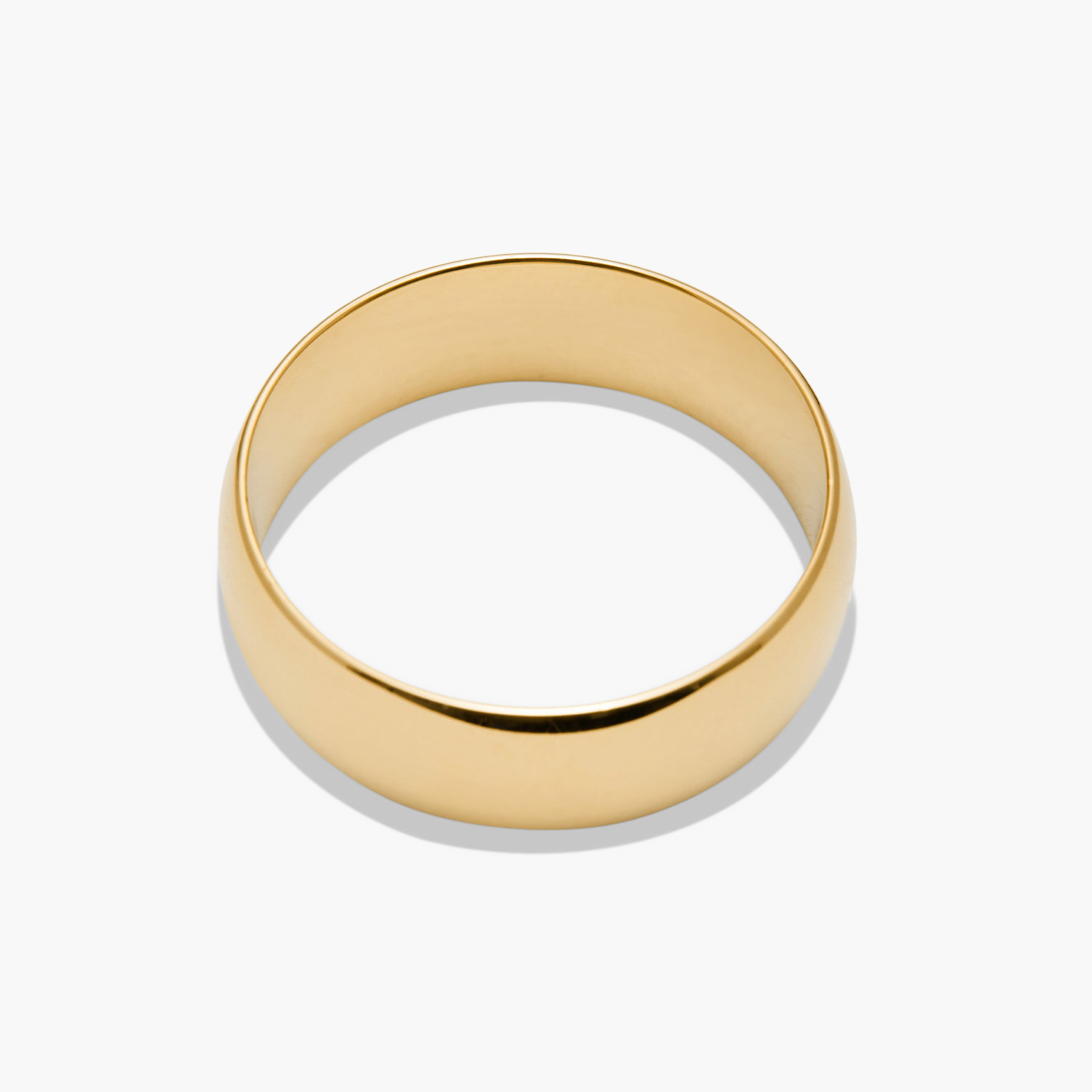 6mm Curve Band: A sleek, gold ring, perfect for marking a new chapter with its lightweight and durable design, shown on a white background.