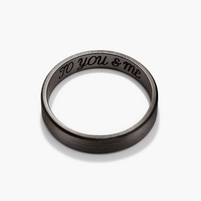 4mm Smooth Band ring with engraved text, showcasing a lightweight and lasting design, ideal for marking significant milestones in your journey.