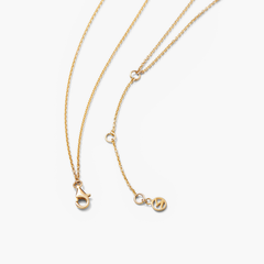 Linked Two-Tone Necklace featuring interlinked rings in sterling silver and gold vermeil, showcased in a close-up image highlighting the fine craftsmanship and elegant design.