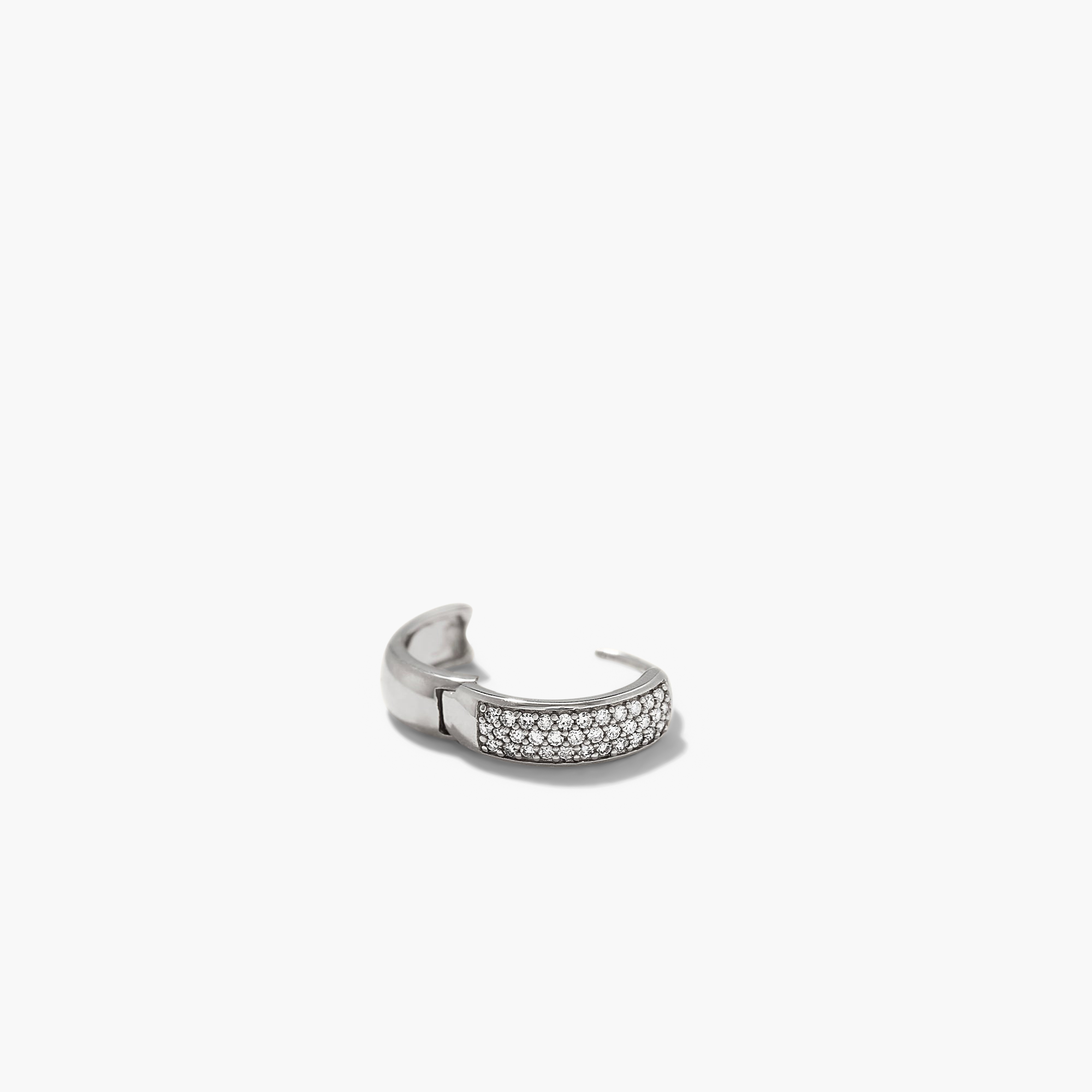 Silver ring with pavÃ©-set diamonds, handcrafted in 14k solid gold, offering a low-commitment sparkle and high chance of compliments.