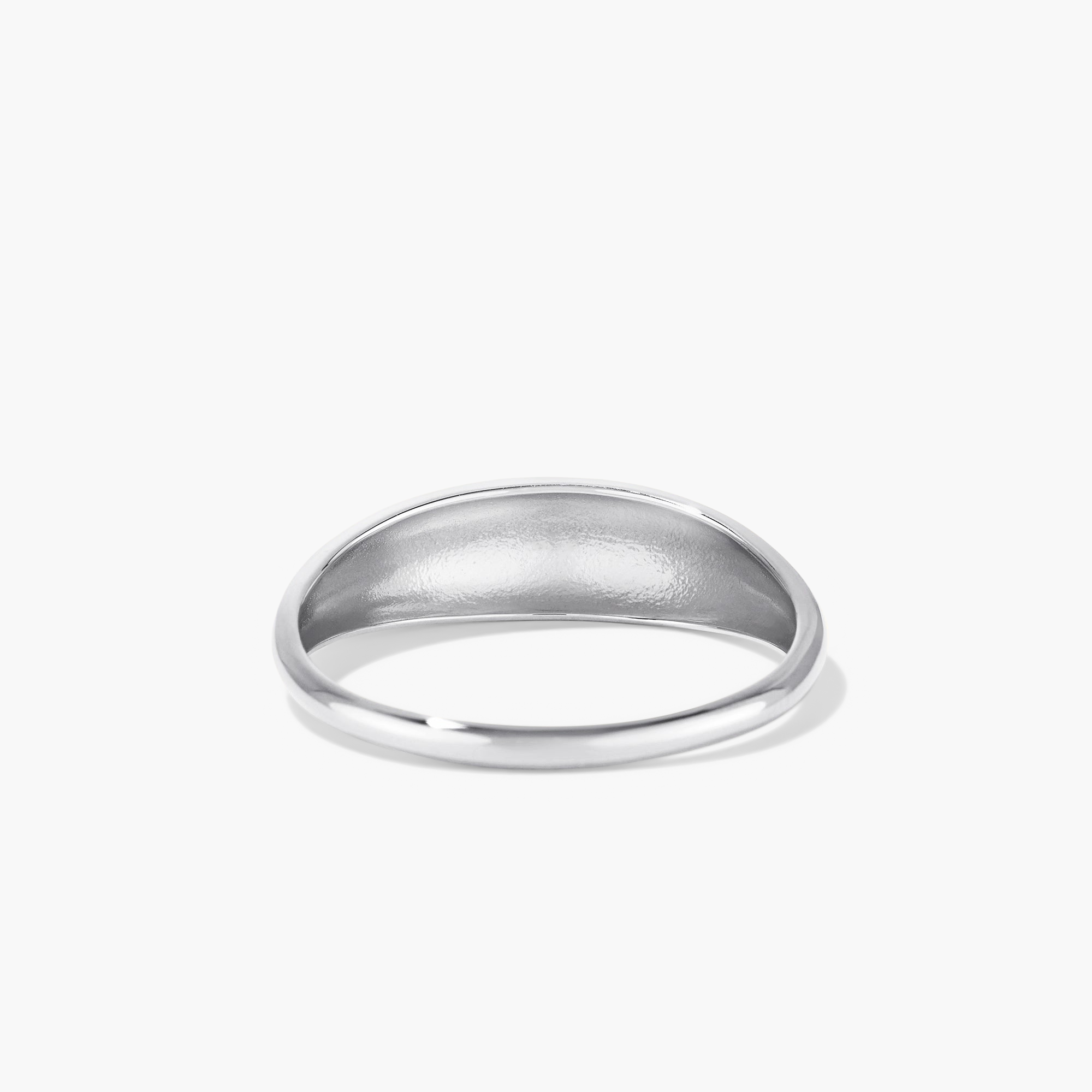 Thin DÃ´me Ring: a handcrafted, ultra-light 14k solid gold silver ring with a smooth, bold design, perfect for stacking with daintier rings.