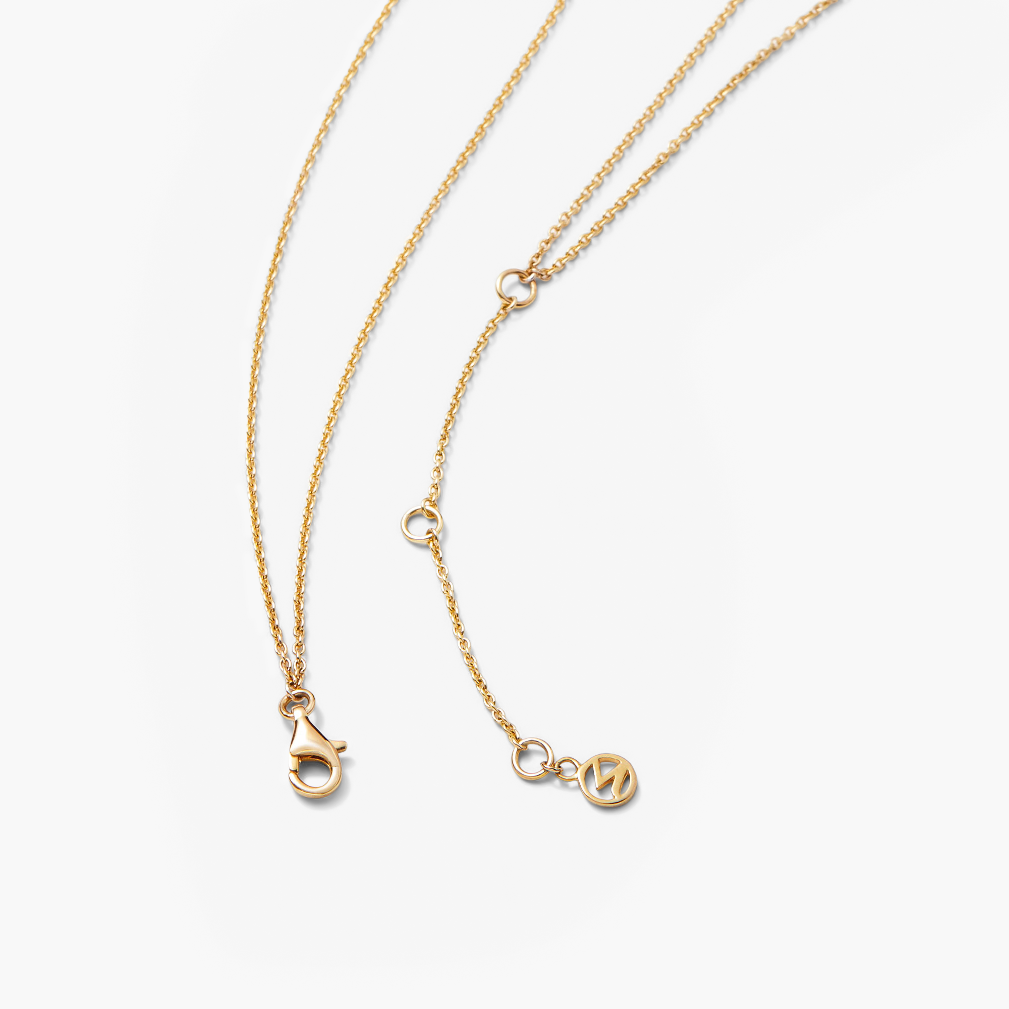 Vermeil Linked Necklace featuring two interlinked rings, handcrafted in 18k gold over sterling silver, symbolizing personal bonds.