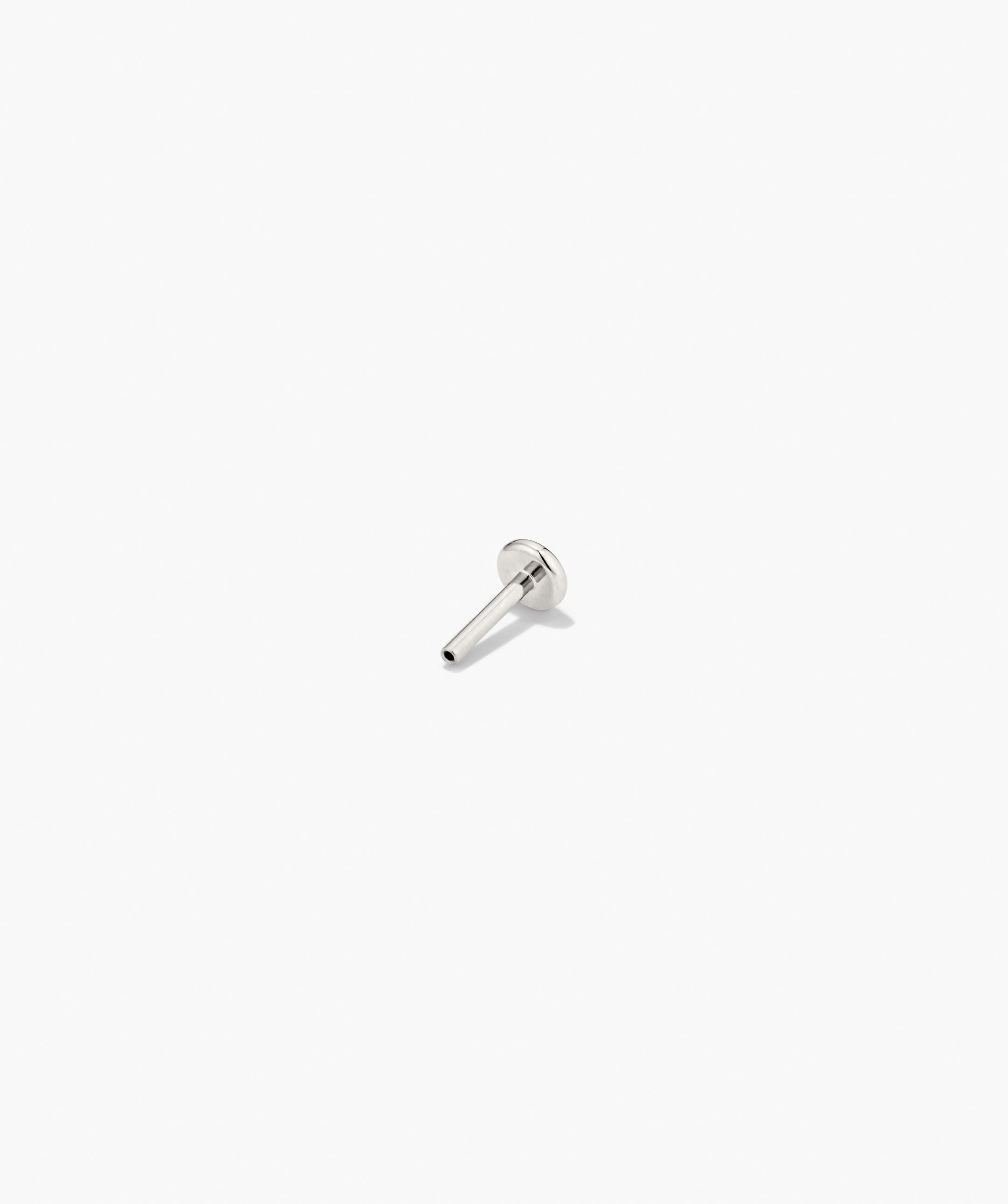 Piercing Studio - Lab Grown Diamond Petal Stud featuring a machined stainless-steel fitting with a circular flange and hollow cylindrical post, offering an organic, elegant design.