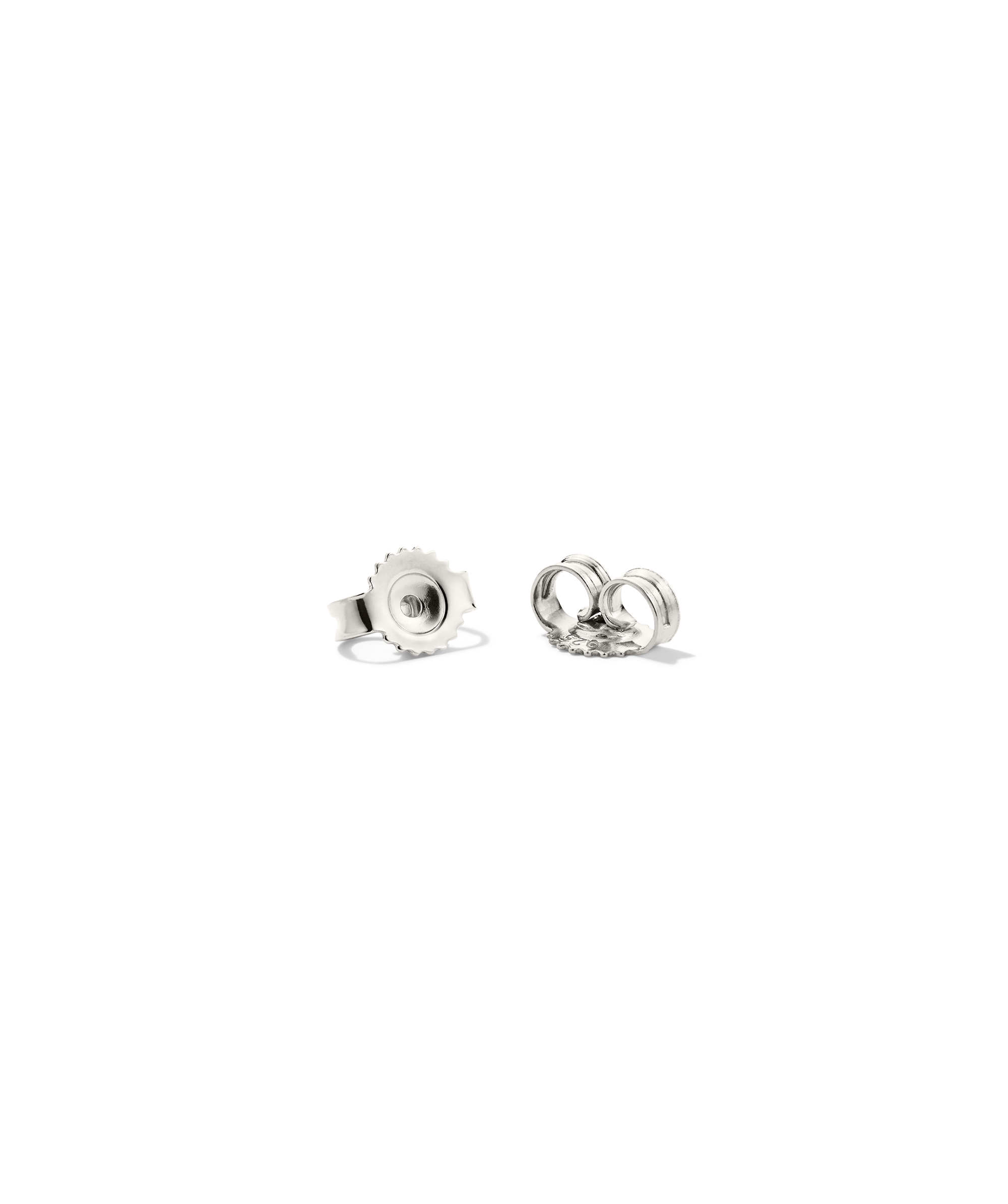 Butterfly Backing: Two small metal friction-style earring backs designed to securely hold stud earrings, offering a reliable replacement for misplaced backs.