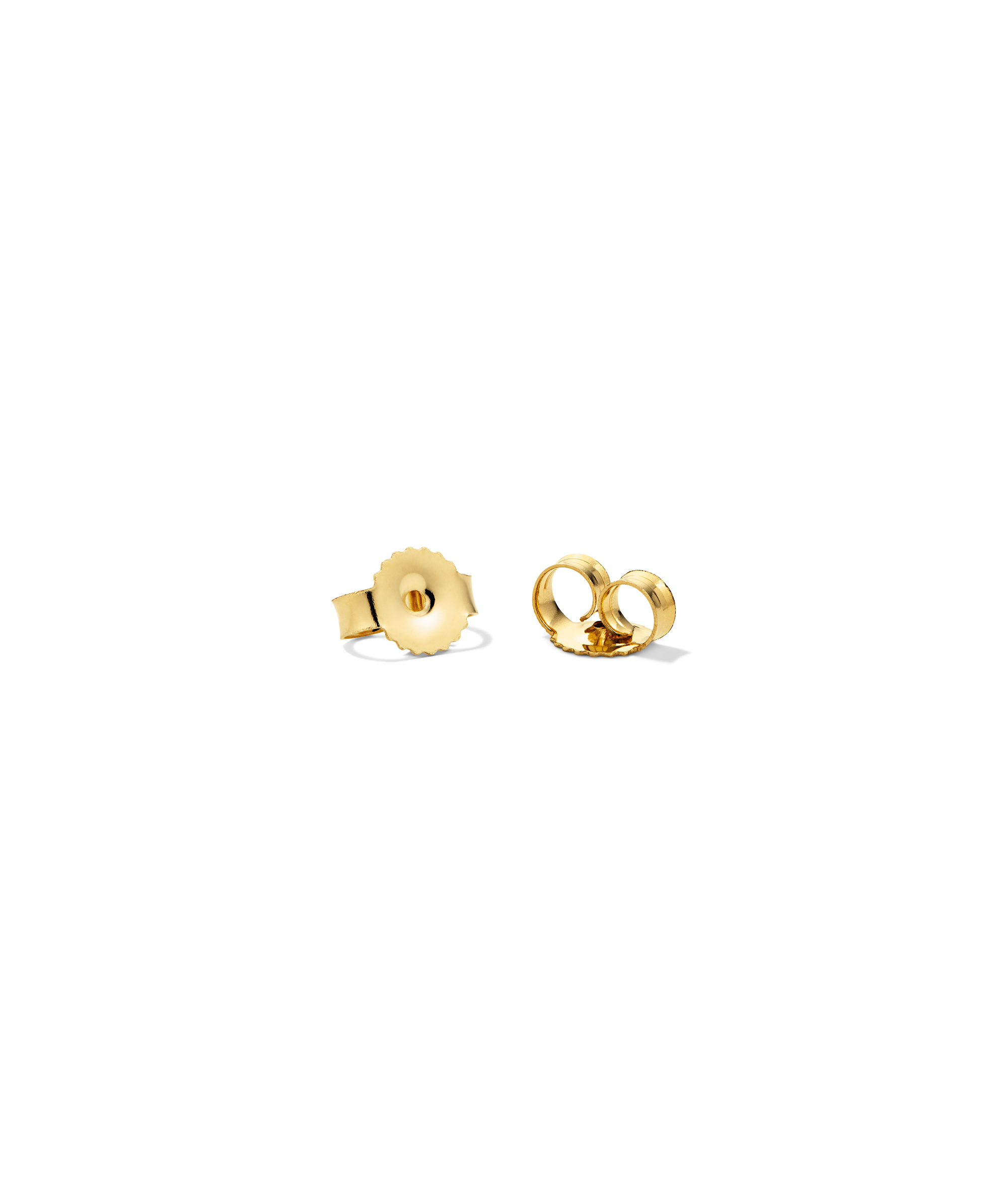 Butterfly Backing: Two small metal clutches designed to securely hold stud earrings in place, perfect for replacing lost or misplaced earring backs.